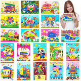 MALLMALL6 20Pcs Mosaic Sticker Art Kits for Kids DIY Mosaic Art Crafts Foam Stickers 3D Puzzle Drawing Sticker Craft Activities Early Learning Games Handmade Art Kit for Preschool Toddlers Boys Girls