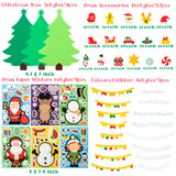 MALLMALL6 276Pcs DIY Christmas Tree Foam Craft Kits Self-Adhesive Stickers Xmas Make a Face Sticker Handmade Artwork Project Making Fun Home Activities for Kids Christmas Gift Party Favor Decoration