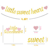 MALLMALL6 Little Sweetheart Banner Cake Topper Set for Valentine's Day Baby Shower Party Favors Golden Pre-assembled Glittery Sign Pregnancy Celebration New Born Party Cake Decorations for Boy Girl