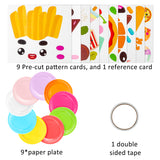 MALLMALL6 9Pcs Food Themed Paper Plate Art Kits for Kids Early Learning DIY Craft Art Project Waffle Pizza Hamburger Chips Donut Dessert Party Favors Decorations Classroom Art Supplies for Boys Girls