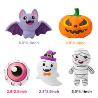 MALLMALL6 5Pcs Halloween Squeeze Toys Cream Scented Slow Rising Jumbo Squeeze for Kids Party Favors Birthday Gifts Spooky Halloween Eyeball Pumpkin Ghost Bat Mummy for Happy Halloween Decorations