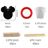 MALLMALL6 60Pcs Mickey Themed Rainbow Scratch Cards Set Minnie Birthday Party Favor DIY Donald Daisy Goofy Magic Scratch Craft Kit Mickey Cartoon Drawing Creation Party Supplies Game for Kids