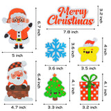 MALLMALL6 21pcs Xmas Reflective Magnet Car Decorations Merry Christmas Waterproof Fridge Magnets Santa Elk Snowman Magnetic Ornament Honeycomb Texture Design Vehicle Accessory for Home Party Supplies