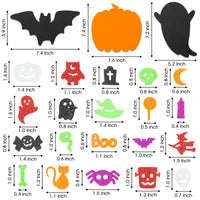 MALLMALL6 508Pcs Halloween Pumpkin Foam Stickers Glitter EVA Self Adhesive Decorations with Ghost Bat Cross Spider Cat Trick or Treat DIY Sticker for Greeting Invitation Card for Kids Party Supplies