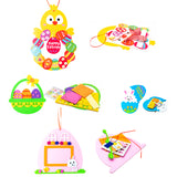 MALLMALL6 12Pcs Easter DIY EVA Art Craft Kit with Easter Happy Bunny Green Egg Basket Chick Hanging Decoration Pink Easter Photo Frame and Easter Sticker for Kids Favor Decor Springtime Party Supplies