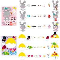 MALLMALL6 36Pcs Easter Stickers DIY Make a Face Sticker Include Easter Eggs Bunnies Chicks Easter Decorations Party Favors Games Birthday School Classroom Party Supplies DIY Crafts for Kids