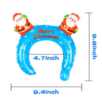 MALLMALL6 60Pcs Christmas Inflatable Headbands Balloon Hats Hair Hoops Dress Up Costumes Christmas Headband Santa Hat Reindeer Antler Snowman Party Supplies Party Favors Photo Props for Kid Boys Girls