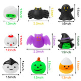 MALLMALL6 20Pcs Halloween Mochi Squeeze Toys Kawaii Spooky Pumpkin Ghost Spider Animal Squeeze for Halloween Decorations Happy for Kids Party Favors Stress Relief Squeeze Toys