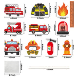 MALLMALL6 30Pcs Fire Truck Centerpiece Sticks Fireman Themed Birthday Party Favor Firefighter Table Topper Decorations Firetruck Fire Hat extinguisher Room Decor Photo Booth Props for Kids Baby Shower