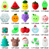 MALLMALL6 30Pcs Christmas Mochi Squeeze Toys for Kids Party Favors, Kawaii Animal Fruit Squeeze Stress Relief Toys for Christmas Decoration Treat Bags Gifts, Birthday Gifts, Goodie Bag