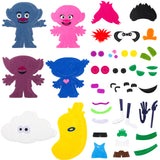 MALLMALL6 6Pcs Troll Sewing Kit DIY Art Craft Felt Kits for Kids Learn to Sew Crafts Supplies Handmade Stuffed Cartoon Toys Educational Stitch Craft Classroom Art Project for Beginners Boys Girls