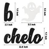 MALLMALL6 Bachelorette Banner Sign Halloween Bach Boochelorette Single Themed Party Favors Supplies Black Glittery Paper Photo Backdrops Props Pre-Strung Hanging Kit Decorations for Home Wall Outdoor