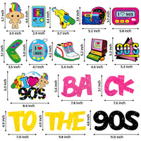 MALLMALL6 42pcs 1990s Party Decoration Set Back to the 90s Glitter Banner I Love 90s Cake Topper 90’s Throwback Rock and Roll Hanging Swirls Centerpieces Party Supplies for 90’s Retro Birthday Party