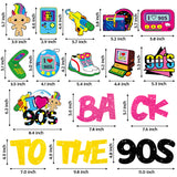 MALLMALL6 42pcs 1990s Party Decoration Set Back to the 90s Glitter Banner I Love 90s Cake Topper 90’s Throwback Rock and Roll Hanging Swirls Centerpieces Party Supplies for 90’s Retro Birthday Party