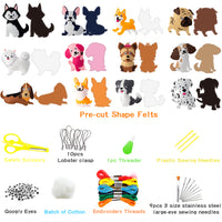 MALLMALL6 12Pcs Puppy Dogs Sewing Craft Kit DIY Sew Kits Stuffed Animal Animals Felt Crafts Package Birthday Gifts for Beginners Kid Boys Girls Dog Toys Art Project Games for Family Game Night