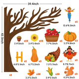 MALLMALL6 155Pcs Classroom Tree Bulletin Board Decor Autumn Thanksgiving Tree Chalkboard Wall Decorations Happy Fall Cutout Set with Maple Leaves Scarecrow Pumpkin Turkey for Kindergarten School Home