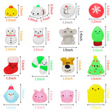 MALLMALL6 30Pcs Christmas Mochi Squishies Toys for Kids Party Favors, Kawaii Animal Squishies Stress Relief Toys for Christmas Decoration Treat Bags Gifts, Birthday Gifts, Classroom Prize, Goodie Bag