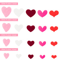 MALLMALL6 500Pcs Heart Felt Stickers for Valentine's Day Embellishments Party Decorations for Valentines Wedding School DIY Felt Collages and Crafts 5 Kinds Pre-Cut Heart Shapes for Kids Scrapbook