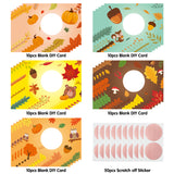 MALLMALL6 50pcs Autumn DIY Scratch Off Cards Happy Fall Thanksgiving Blank Gift Certificate for Small Business Pumpkin Maple Leaf Acorn Prizes for Kids Classroom Teacher Supplies Holiday Party Favor