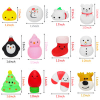 MALLMALL6 20Pcs Christmas Mochi Squishies Toys for Kids Party Favors, Kawaii Animal Squishies Stress Relief Toys for Christmas Decoration Treat Bags Gifts, Birthday Gifts, Classroom Prize, Goodie Bag