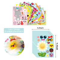 MALLMALL6 40Pcs Easter Stickers DIY Make a Face Sticker Include Easter Eggs Bunnies Chicks Lamb Flower Easter Decorations Party Favors Game Birthday School Classroom Supplies DIY Art Crafts for Kids