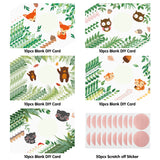 MALLMALL6 50pcs DIY Woodland Animals Scratch Off Cards Blank Forest Animals Birthday Party Favors Supplies Autumn Bear Fox Owl Make You Own Gift Cards for Teacher Kids Rewards Small Business Prizes