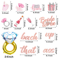 MALLMALL6 34Pcs Bachelorette Party Decoration Bach That Ass Up Banner Bride to Be Hanging Swirl Centerpiece Bridal Shower Party Balloon Rose Gold Supplies for Single Ladies Premarital Celebration