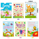 MALLMALL6 24Pcs Spring Coloring Books with Flowers Butterfly Birds Frogs Bee Rabbit Sunflower Sunshine Art Patterns Easter Themed School Party Supplies Home Game Project for Beginners Kids Girls Boys