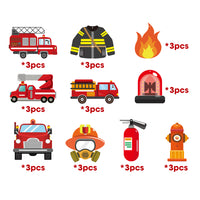 MALLMALL6 30Pcs Fire Truck Swirls Decorations Fireman Hanging Whirl Streamers Party Supplies Firetruck Fire Hat Home Decorations Fire Engine Ceiling Spiral Room Decor for Kids Fire Theme Birthday