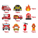 MALLMALL6 30Pcs Fire Truck Swirls Decorations Fireman Hanging Whirl Streamers Party Supplies Firetruck Fire Hat Home Decorations Fire Engine Ceiling Spiral Room Decor for Kids Fire Theme Birthday