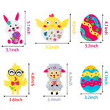 MALLMALL6 12Pcs Easter Fridge Magnet Craft Kit Easter Eggs Bunnies Chicks Lamb Eggshell Chicken Active Eyes Felt Set Diamond Stickers Fun Home Activities Springtime DIY Art Project for Kids