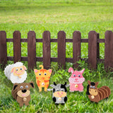 MALLMALL6 6Pcs Farm Animal DIY Art Craft for Kids Felt Kits Wooden Beads Educational Set Early Learning Cartoon Toys Homemade Activity Classroom Art Project Gift Ornament for Beginners Boys Girls