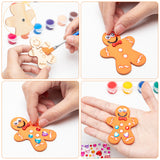 MALLMALL6 58pcs Christmas DIY Wooden Crafts Magnets Xmas Handmade Painting Wood Artwork Project Kit Refrigerator Decoration Christmas Party Favor Craft Supplies Gift for Kids Home School Activity
