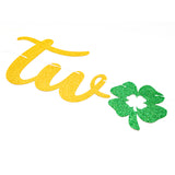 MALLMALL6 Two Lucky Banner 2nd Birthday Banners St. Patrick's Day Party Decoration Saint Patty's Day 2 Year Old Pre-Strung Glittery Shamrock Clover Garland Photo Prop for Boys Girls Outdoor Indoor