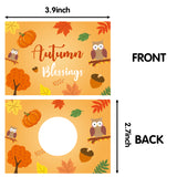 MALLMALL6 50pcs Autumn DIY Scratch Off Cards Happy Fall Thanksgiving Blank Gift Certificate for Small Business Pumpkin Maple Leaf Acorn Prizes for Kids Classroom Teacher Supplies Holiday Party Favor