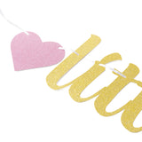 MALLMALL6 Little Sweetheart Banner Valentine's Day Baby Shower Party Favors Supplies Golden Glittery Sign Photo Props Pre-Strung Hanging Kit Valentine Gender Reveal Party Decorations for Boy Girl