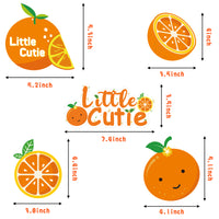 MALLMALL6 42pcs Little Cutie Baby Shower Party Decoration Set Orange Birthday Favors Supplies Tangerine Glitter Banner Fruit Hanging Swirls and Cakes Toppers Photo Props for Clementine Theme Party