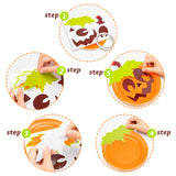 MALLMALL6 15pcs Halloween Paper Plate Art Kit for Kid 3D Pumpkin DIY Craft Sticker Games Trick or Treat Early Learning Artwork Project Halloween Party Favor Supplies for Toddler Preschool Activities