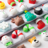 MALLMALL6 20Pcs Christmas Mochi Squeeze Toys for Xmas Party, Kawaii Animal Stress Relief Toys for Christmas Decoration Treat Bags Gifts, Birthday Gifts, Classroom Prize, Goodie Bag