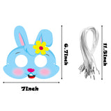 MALLMALL6 24Pcs Easter Masks Easter Bunnies DIY Toys Rabbit Dress Up Costumes Mask Easter Party Supplies Birthday Party Favors Pretend Play Accessories Photo Booth Props for Kids