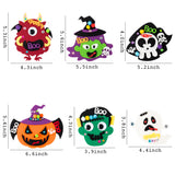 MALLMALl6 12pcs Halloween Fridge Magnets Craft Kit Ghost Monster Witch Pumpkin Vampire  Active Eyes Felt Set Trick or Treat Themed DIY Handcraft Decorations Interactive Games Art Project for Kids