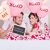 MALLMALL6 52Pcs Valentine's Day Balloons Candy Color Heart XOXO LUV U BE Mine KISS ME Sweet Banner Garland Decorations Proposal Show Love Anniversary Wedding Party Valentines Supplies