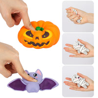 MALLMALL6 5Pcs Halloween Squeeze Toys Cream Scented Slow Rising Jumbo Squeeze for Kids Party Favors Birthday Gifts Spooky Halloween Eyeball Pumpkin Ghost Bat Mummy for Happy Halloween Decorations