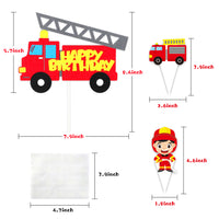 MALLMALL6 49Pcs Firetruck Themed Cake Topper Cupcake Toppers Firefighter Birthday Party Supplies Cakes Decoration Set Fire extinguisher Fire Cap Fireman Party Favor Dessert Decor for Kids Baby Shower