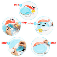 MALLMALL6 9Pcs Ocean Animal Paper Plate Art Kits for Kids Early Learning DIY Art Project Dolphin Shell Whale Crab Under The Sea Themed Party Favors Decorations Classroom Art Supplies for Boys Girls