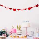 MALLMALL6 Valentine's Day Banners Be Mine Burlap Banner Felt Heart Garland Banner Flags Party Supplies Decoration Valentine Ornaments Wedding Anniversary Engagement Mother’s Day Room Decor Photo Props