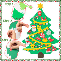 MALLMALL6 276Pcs DIY Christmas Tree Foam Craft Kits Self-Adhesive Stickers Xmas Make a Face Sticker Handmade Artwork Project Making Fun Home Activities for Kids Christmas Gift Party Favor Decoration