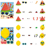 MALLMALL6 40Pcs Hawaii Make a Face Stickers DIY Your Own 10 Kinds Cartoon Tropical Style Characters Sticker Dress Up Art Crafts Summer Beach Mixed and Matched Party Favors Games Decorations for Kids