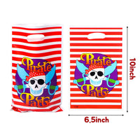 MALLMALL6 50Pcs Pirate Candy Treat Bags Party Favors Goodies Bag Pirates Birthday Party Supplies Pirate Skull Decorations Caribbean Sea Party Pack Party Games Loot Bags for Kids Boys Girls