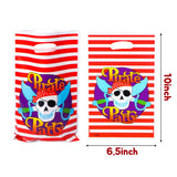 MALLMALL6 50Pcs Pirate Candy Treat Bags Party Favors Goodies Bag Pirates Birthday Party Supplies Pirate Skull Decorations Caribbean Sea Party Pack Party Games Loot Bags for Kids Boys Girls